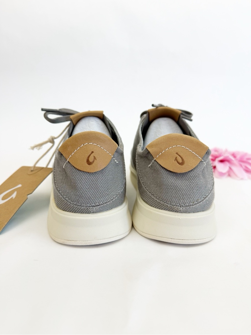 Olukai Ki'ihele Li Slip On Sneakers Drop Heel Fog Grey Casual Everyday Shoes - Picture 7 of 14